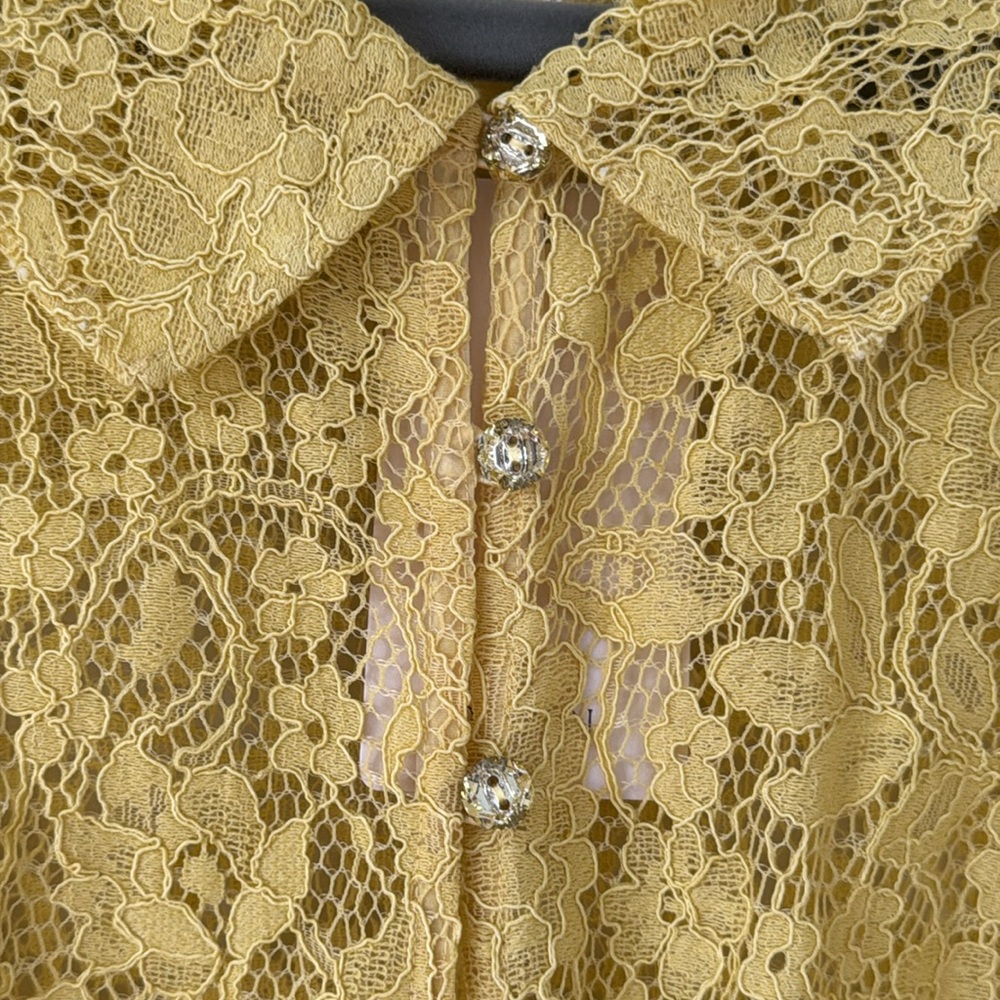 ⚡️⚡️⚡️SOLD⚡️⚡️⚡️⚡️⚡️NWT Doen Sohana yellow lace midi dress Size M - Picture 8 of 14